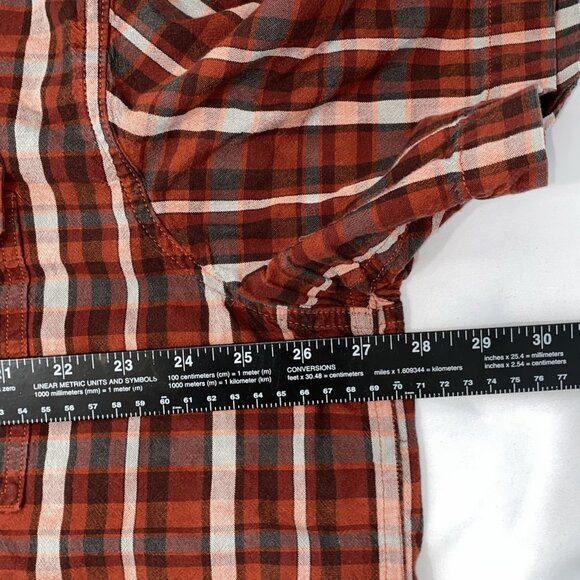 Carhartt Hardworking Sz 2XLT Loose Fit Button Shirt Plaid Red/White - Picture 4 of 7